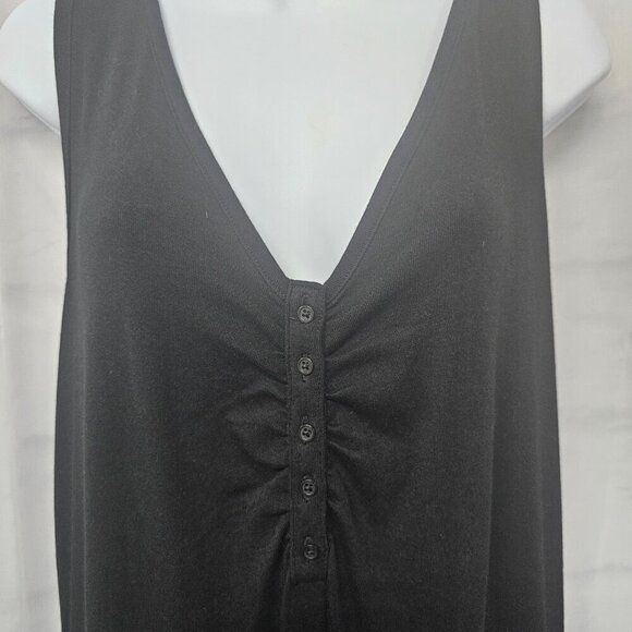 NWT Gap Black Sleeveless Maxi Dress Minimalist Lagenlook Boho Shift Maxi XXL - Picture 3 of 10